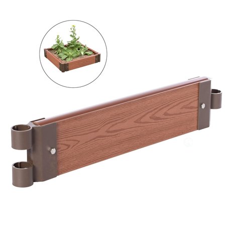 Gardenised Classic Traditional Durable Wood- Look Raised Outdoor Garden Bed Flower Planter Box, Single 24 inch QI004007S